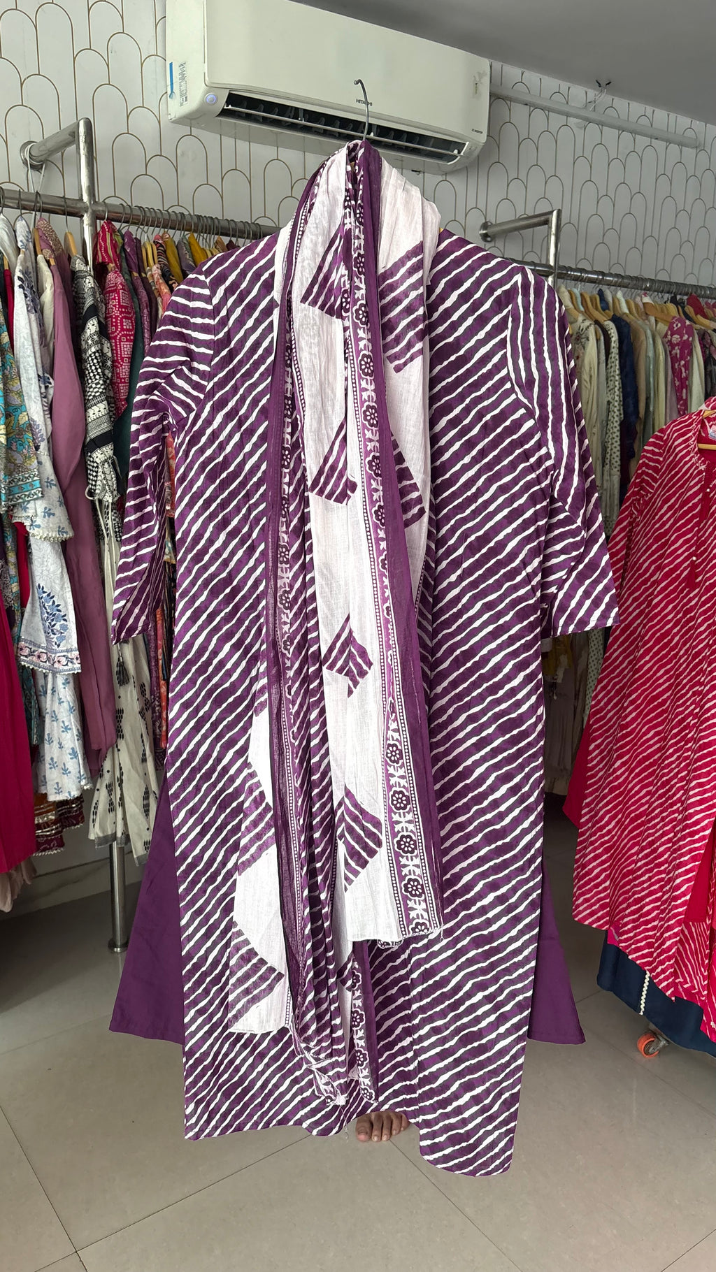 Pure cotton Leheriya 3pcs suit