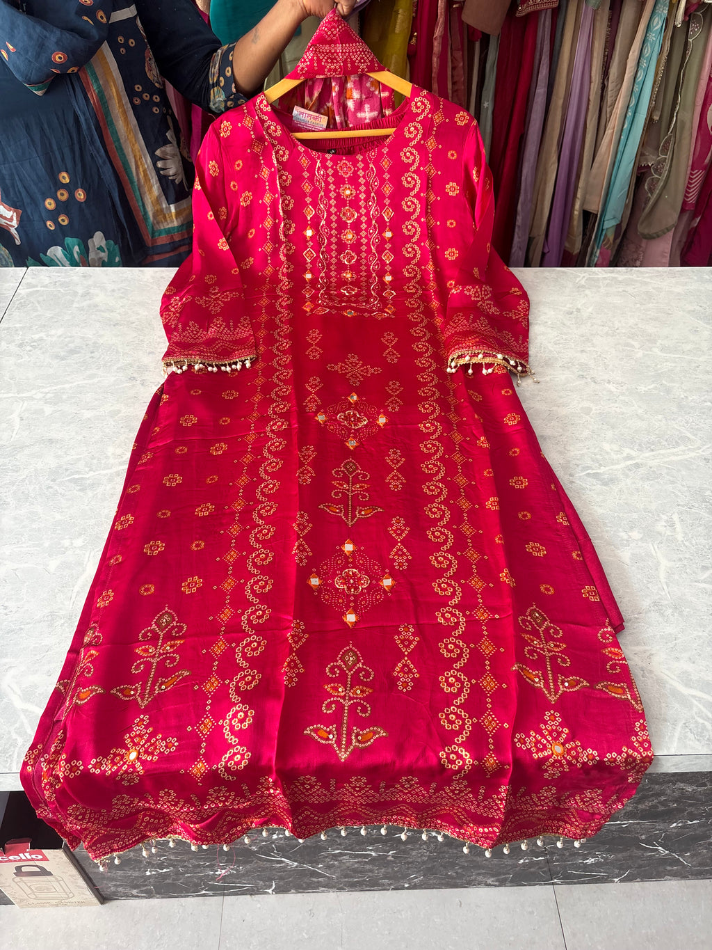 Gajji Silk Party Wear Stitched Suits With Handwork Detailing
