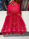 Gajji Silk Party Wear Stitched Suits With Handwork Detailing