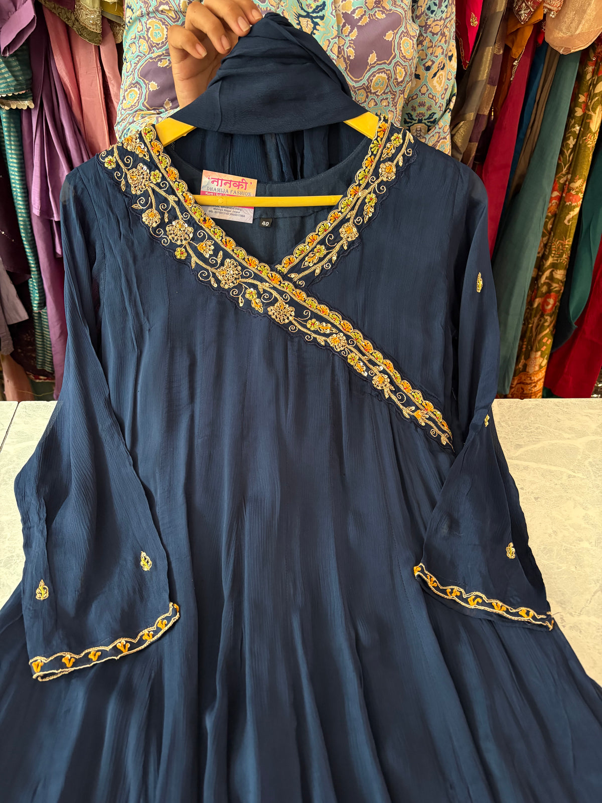 Pure Chinon Handwork Anarkali Suits