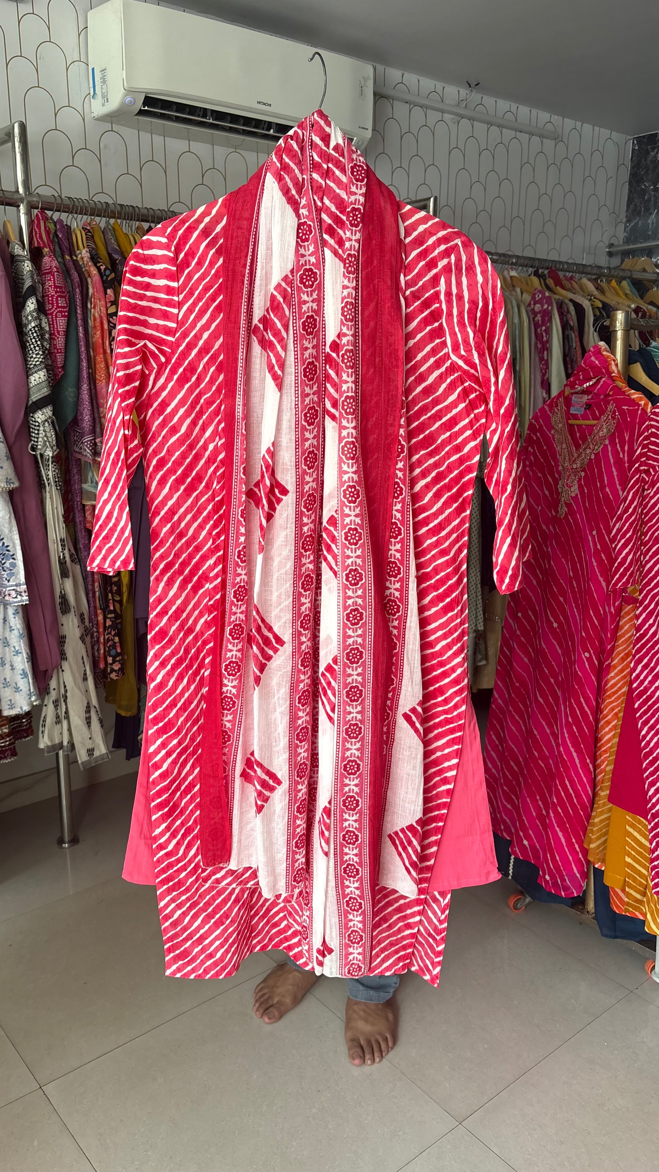 Pure Cotton Leheriya 3pcs suit