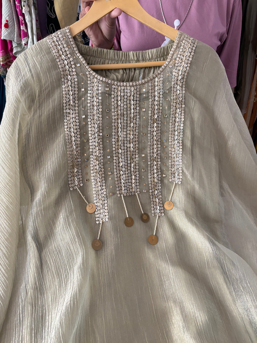 Crush Tissue Kaftan Suits