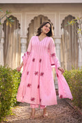 Pure Malmal Anarkali 3pcs suit