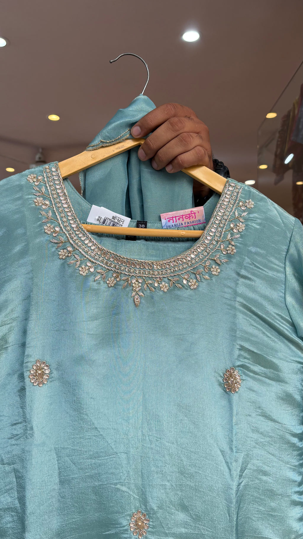 Shimmer Silk Plazzo Suit