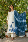 Premium self cotton straight suit with malmal lining , straight cotton pants and Embroidery dupatta