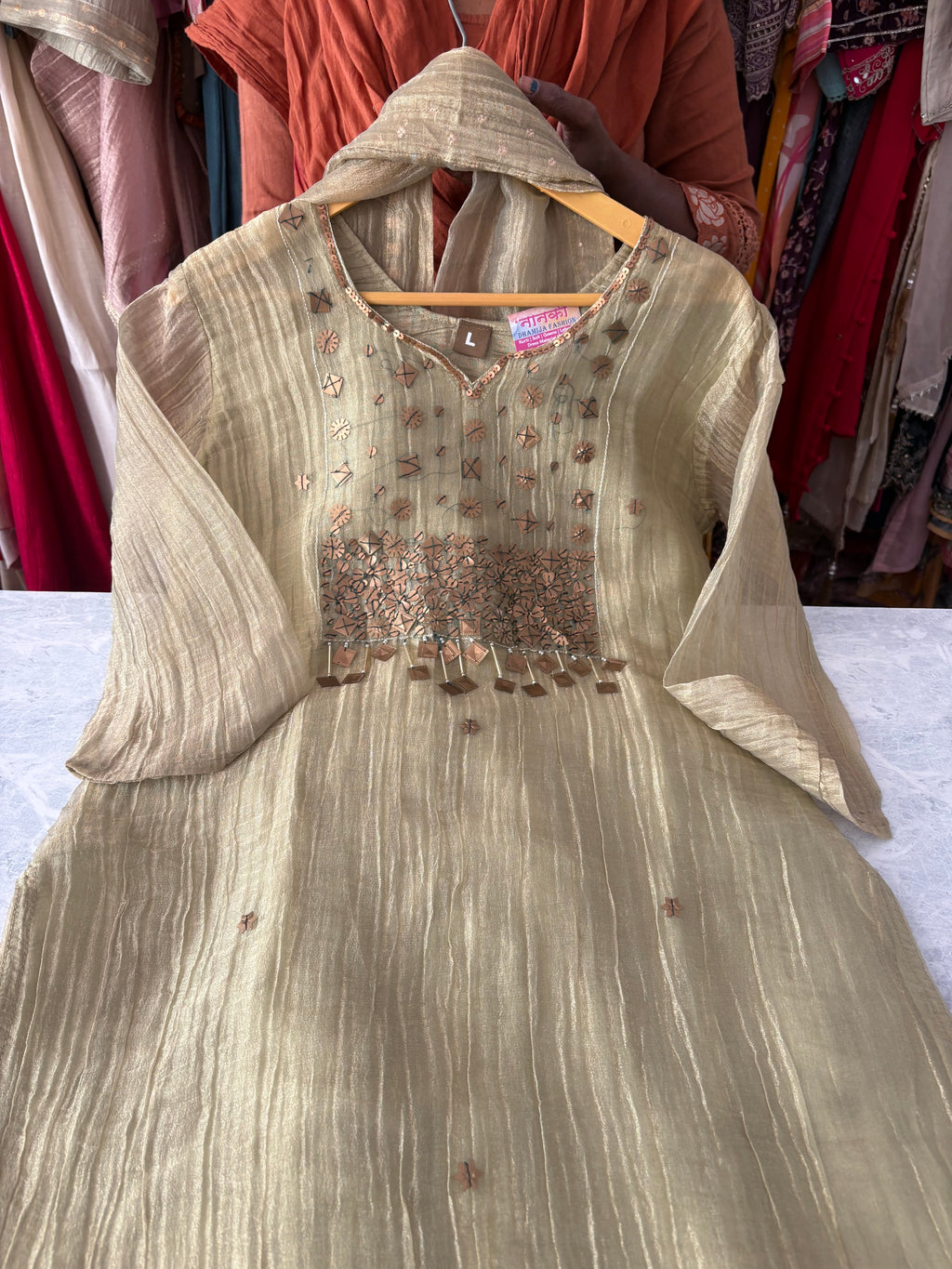 Salsa Fabric Designer Handwork Plazzo Suits