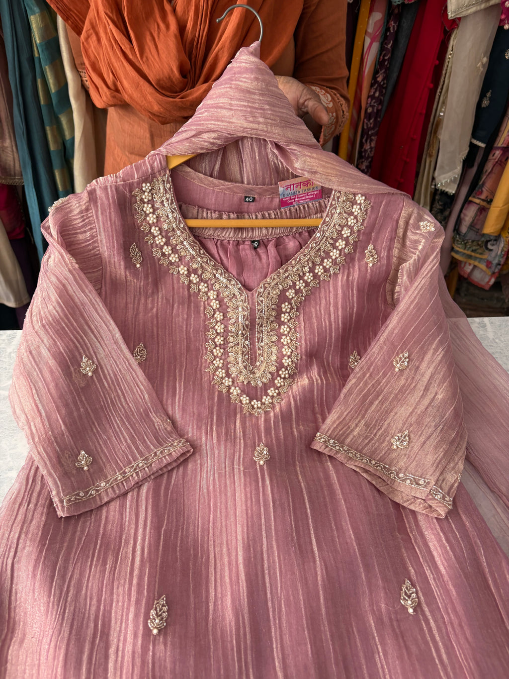 Salsa Fabric Designer Handwork Plazzo Suits