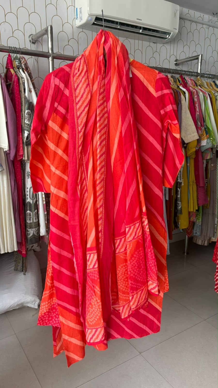 Pure Cotton Leheriya 3pcs suit