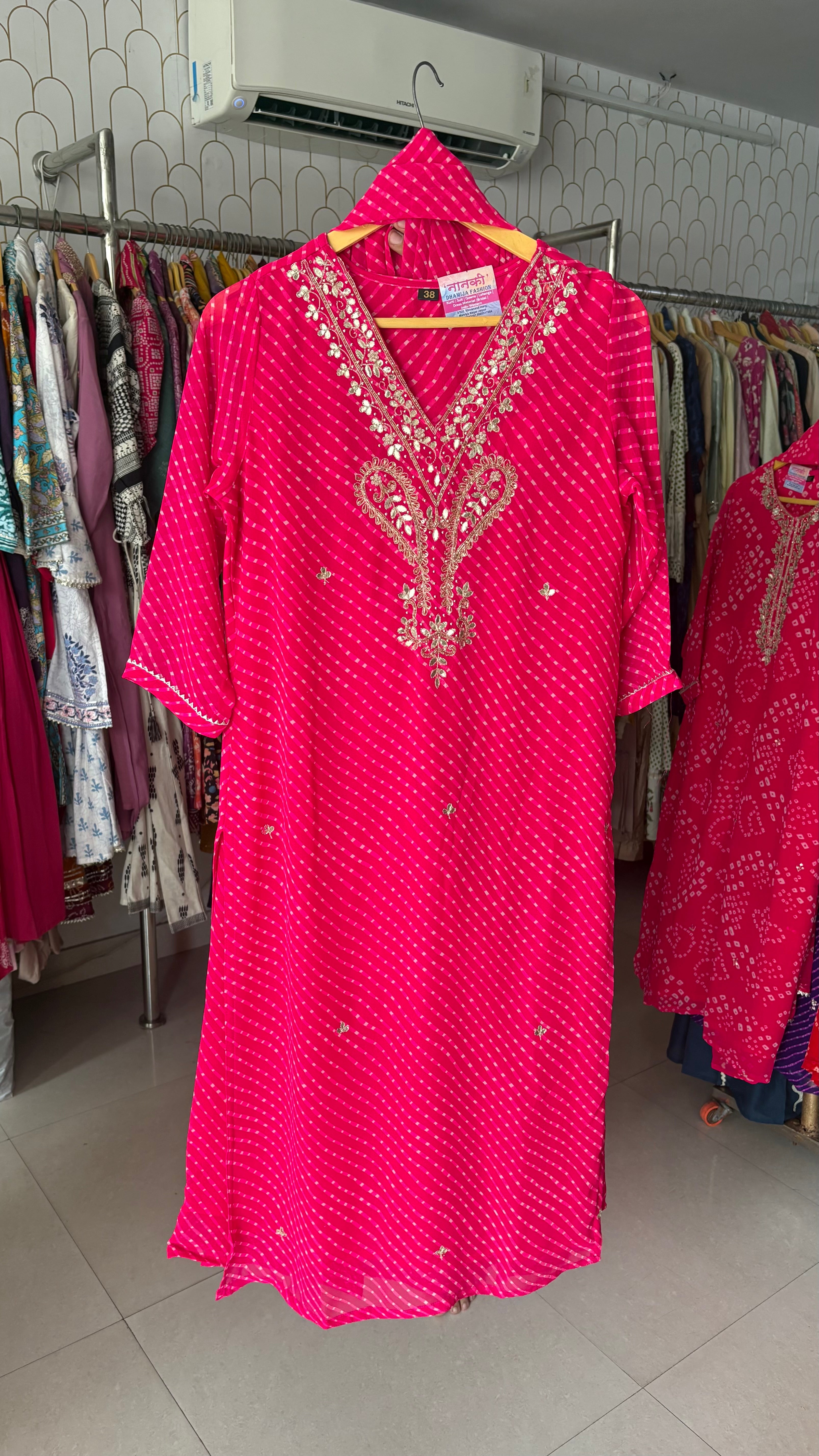 Pure Georgette Leheriya 3pcs suit