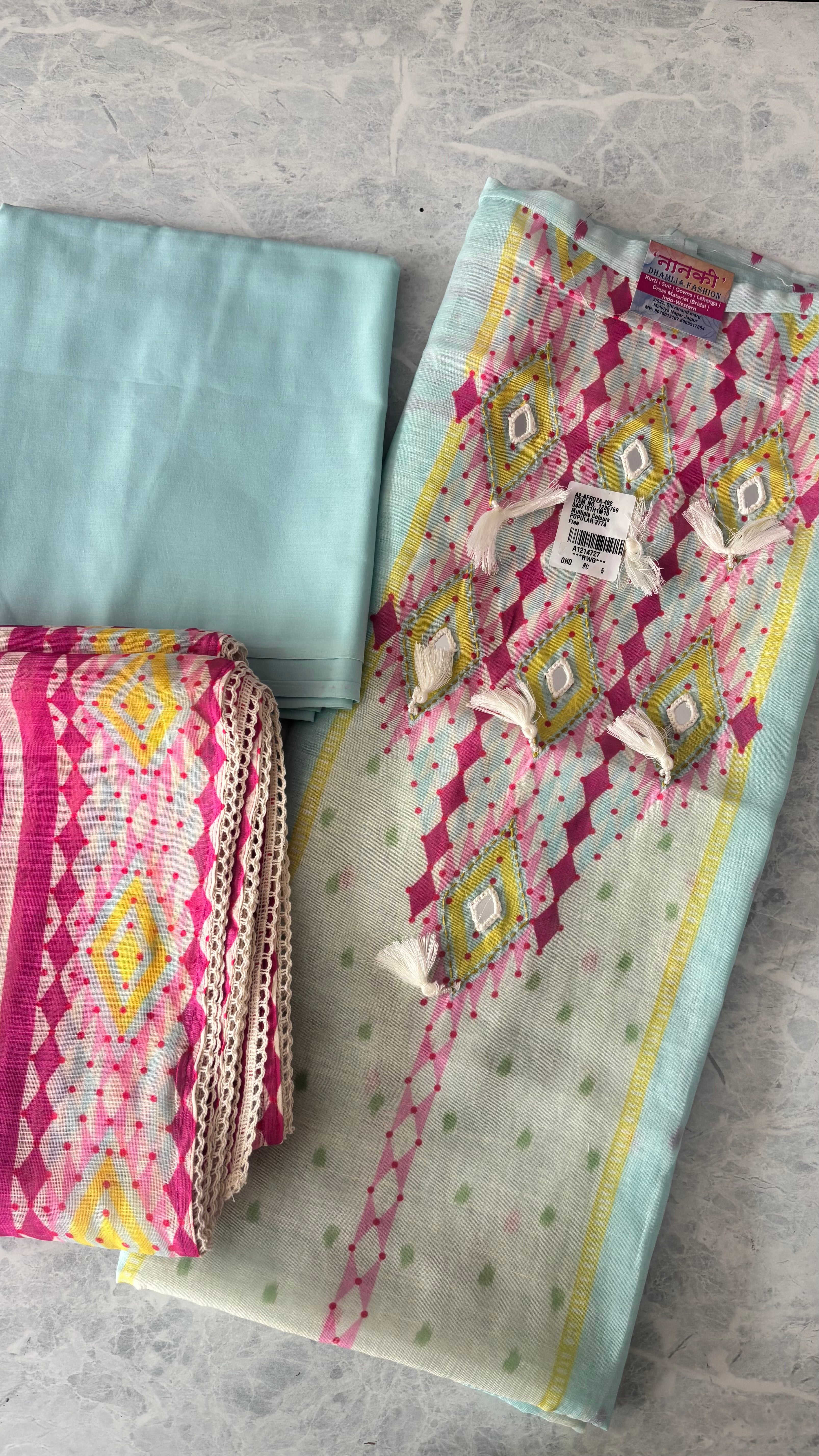 Pure Linen cotton Unstitched suit