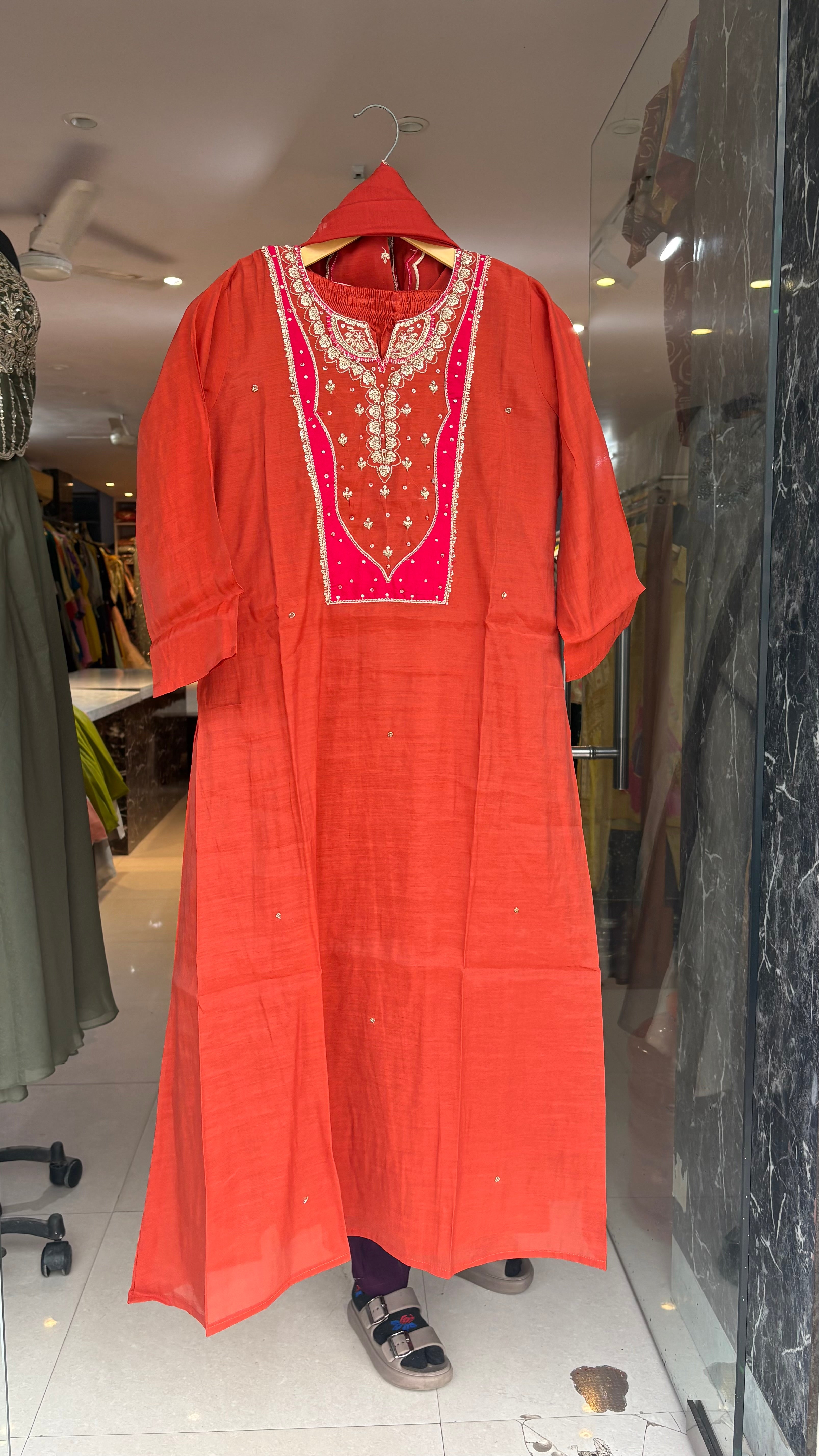Mal Chanderi Aline Suits