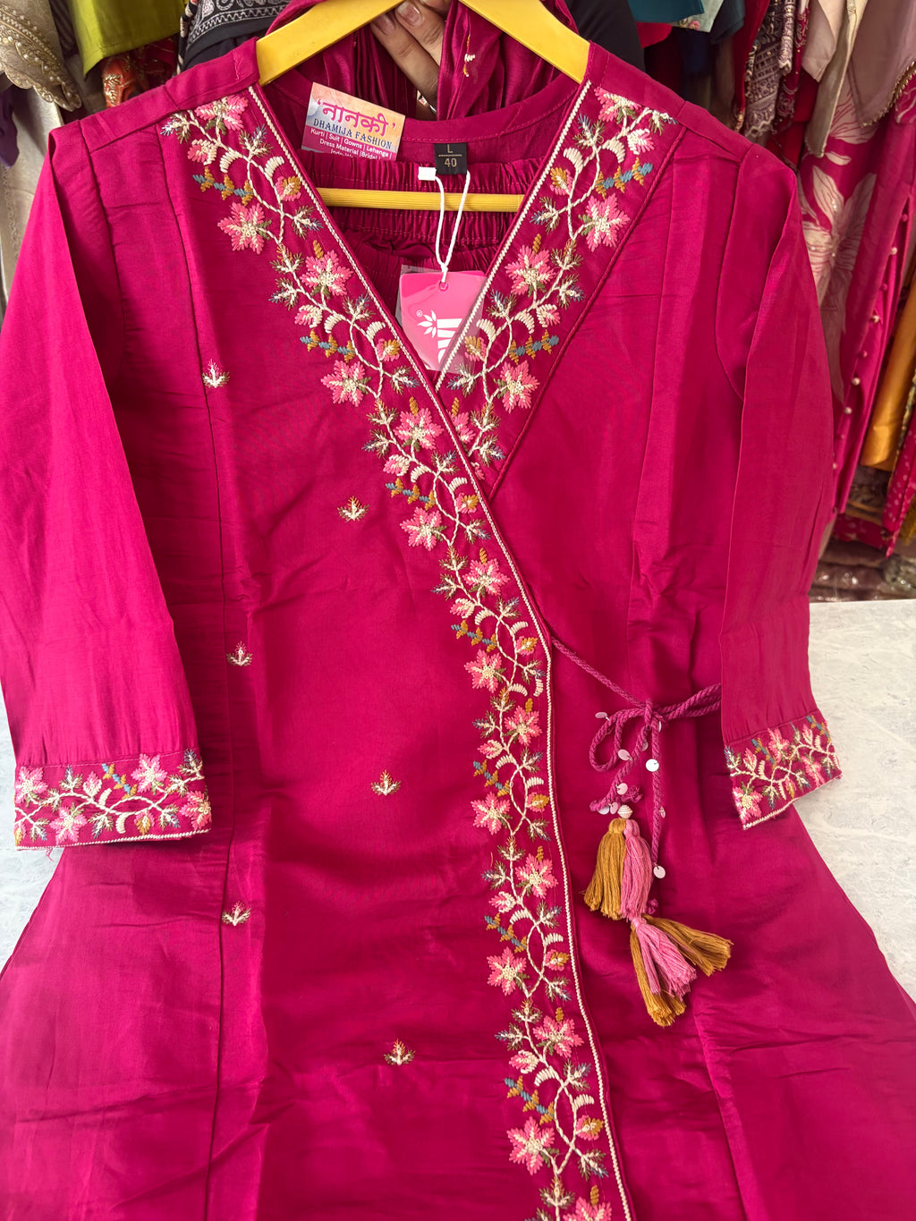Mal Chanderi Aline Suits in Angrakha Style