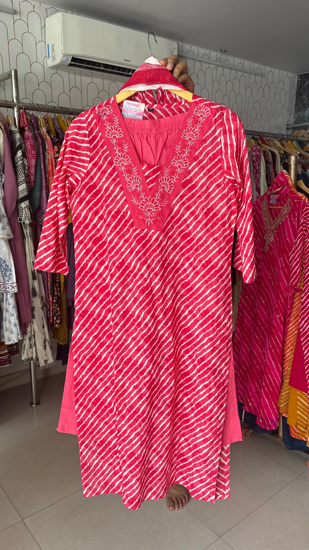 Pure Cotton Leheriya 3pcs suit