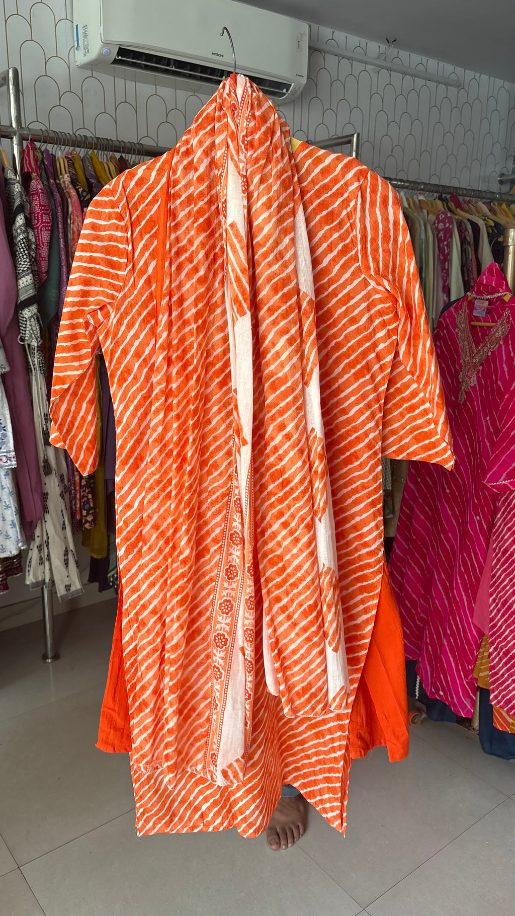 Pure cotton Leheriya 3pcs suit