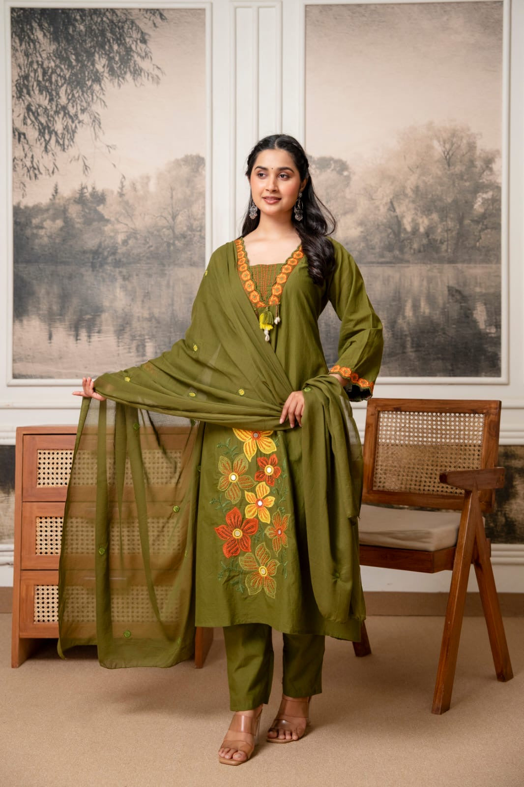 Pure cotton Aline 3pcs suit