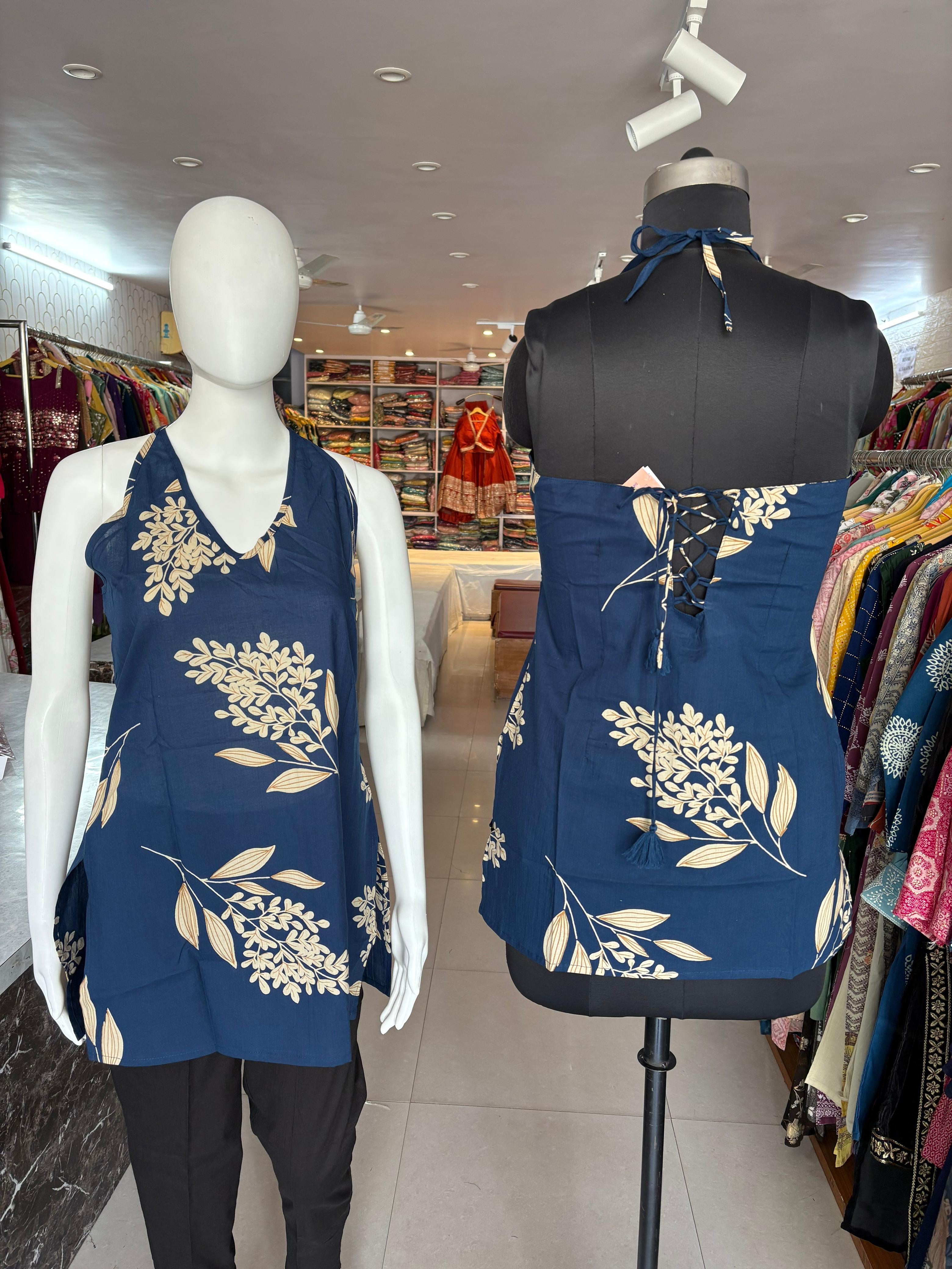 Halter neck Short Cotton Kurti