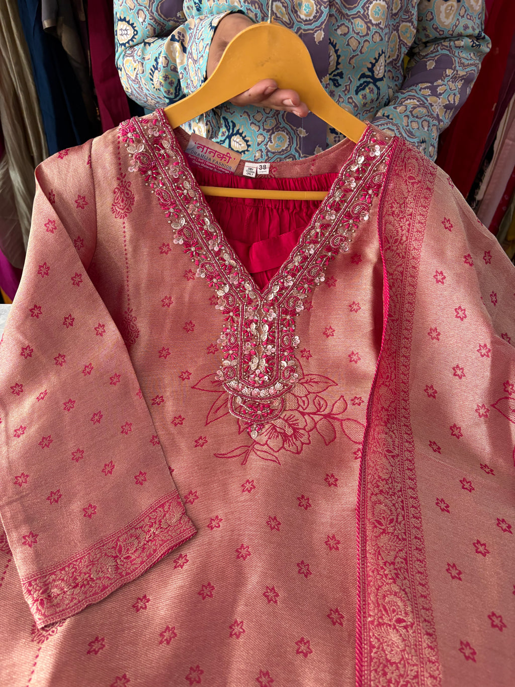Giraffe Fabric Banarsi Suits With Straight Pants