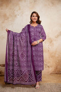 Pure Cotton Leheriya 3pcs Suit
