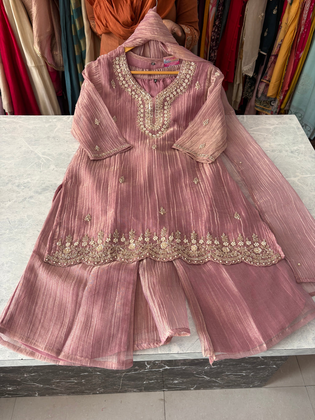 Salsa Fabric Designer Handwork Plazzo Suits