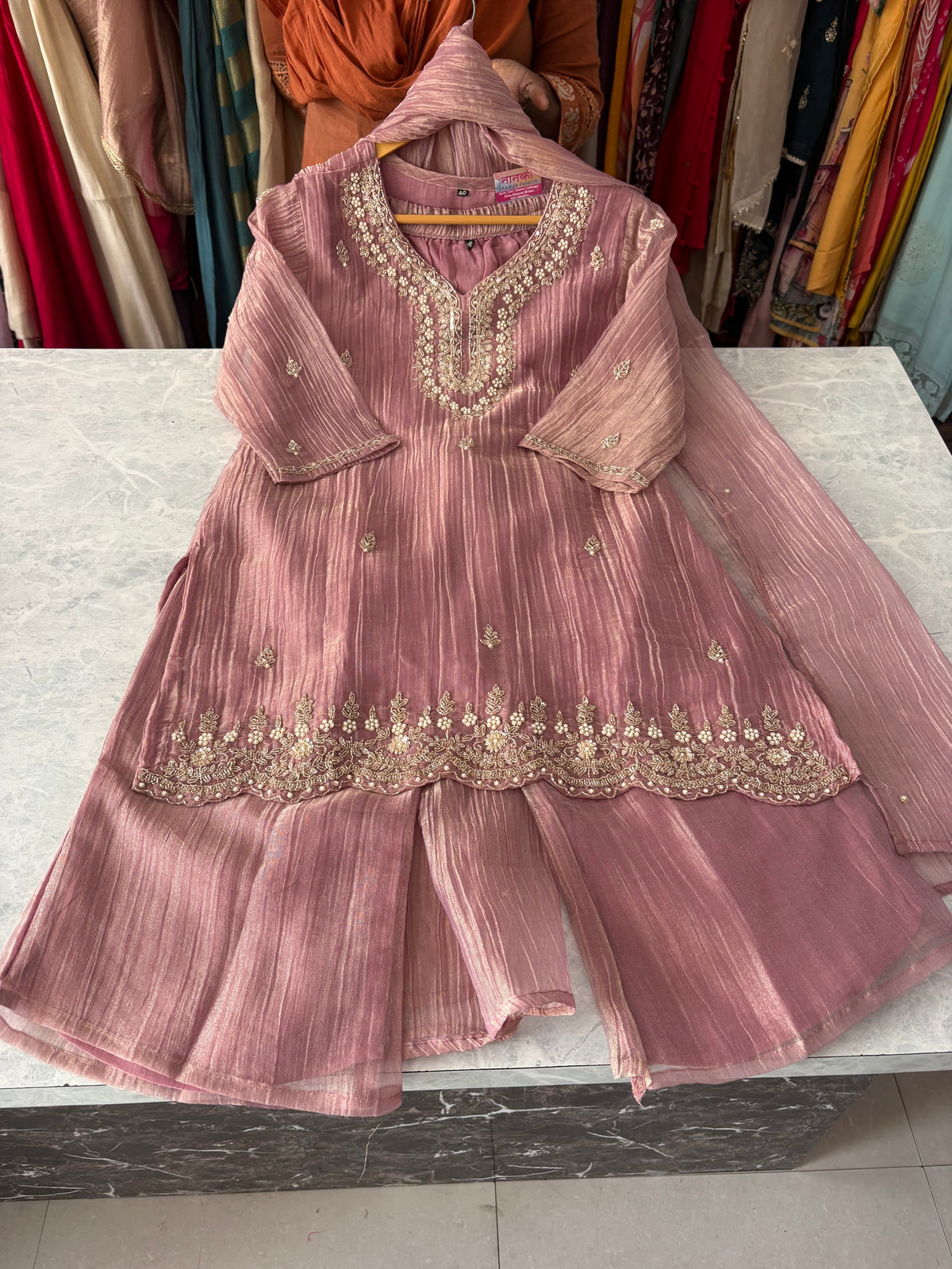Salsa Fabric Designer Handwork Plazzo Suits