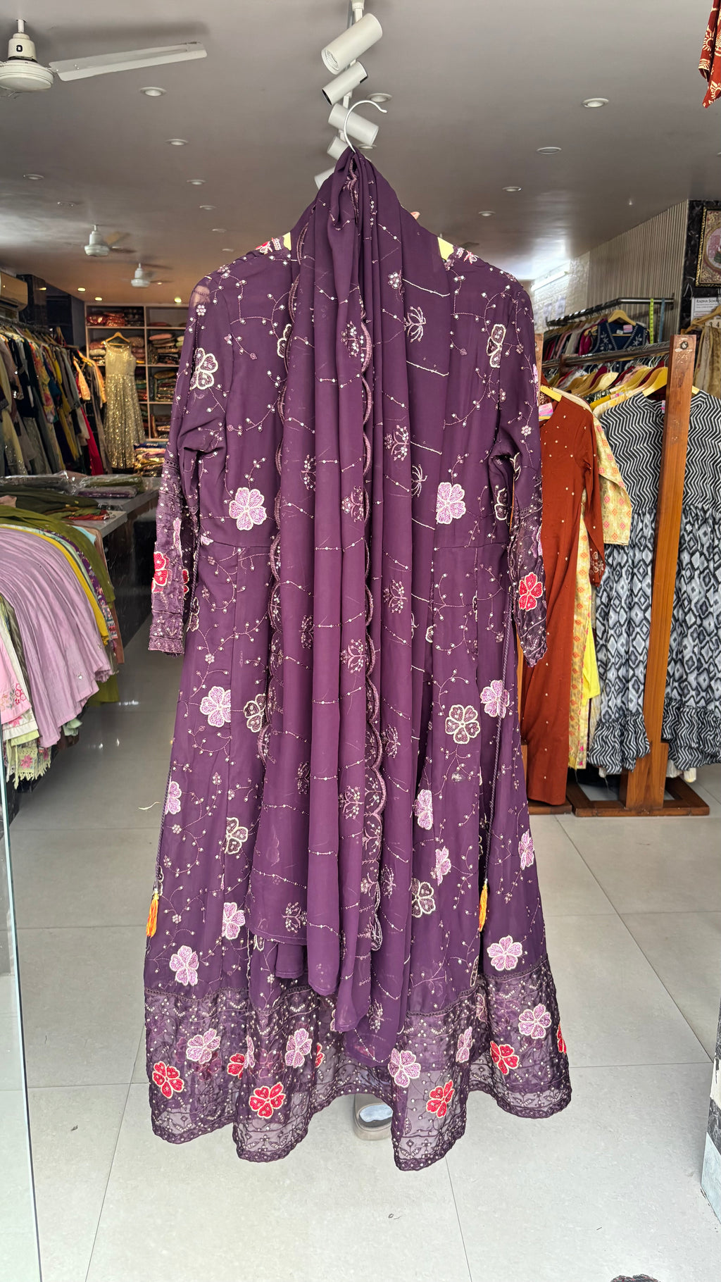 Pure Georgette Anarkali 3pcs suit