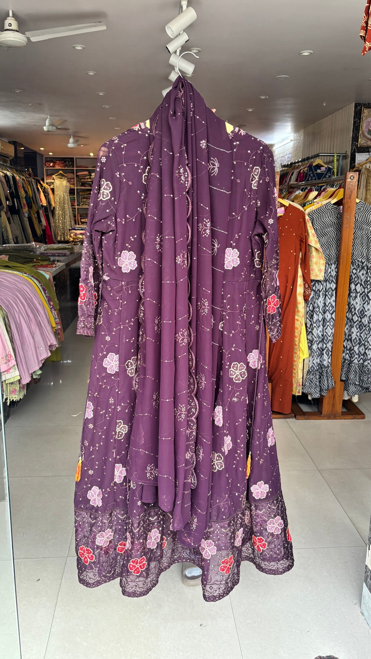 Pure Georgette Anarkali 3pcs suit