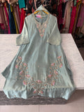 Shimmer Silk Straight Suits With Beautiful Handwork
