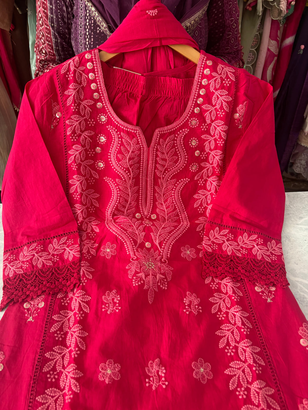 Pure Cotton Heavy Embroidery Stitched Suits