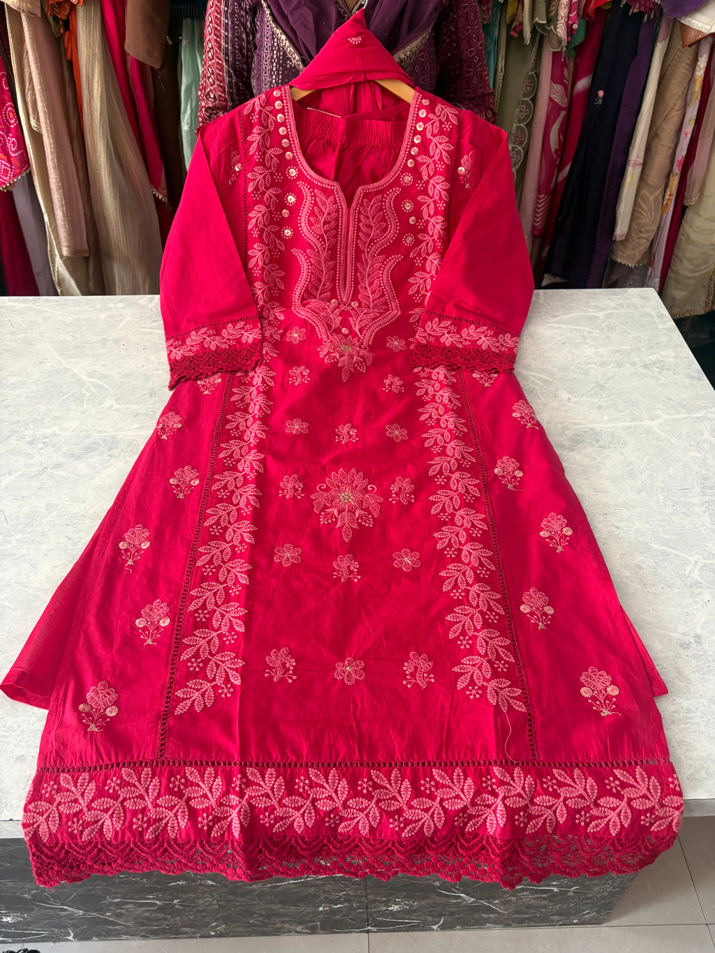 Pure Cotton Heavy Embroidery Stitched Suits