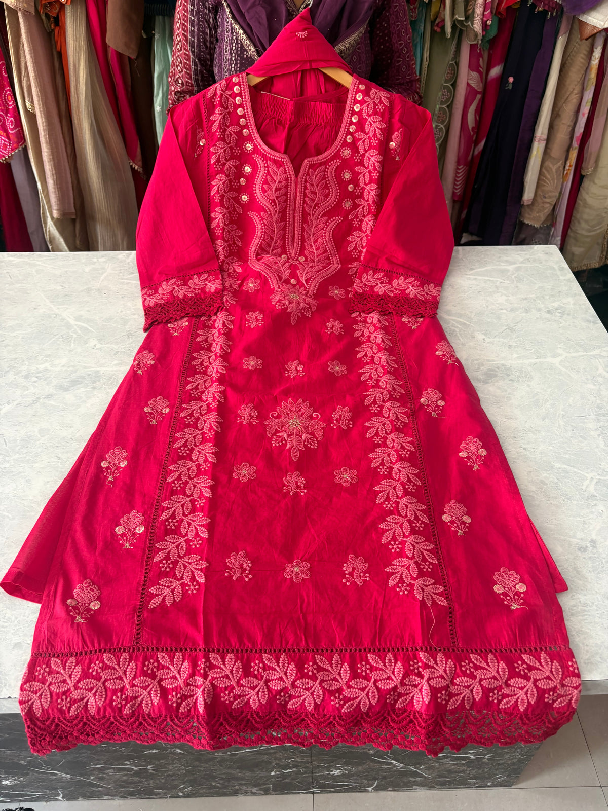 Pure Cotton Heavy Embroidery Stitched Suits