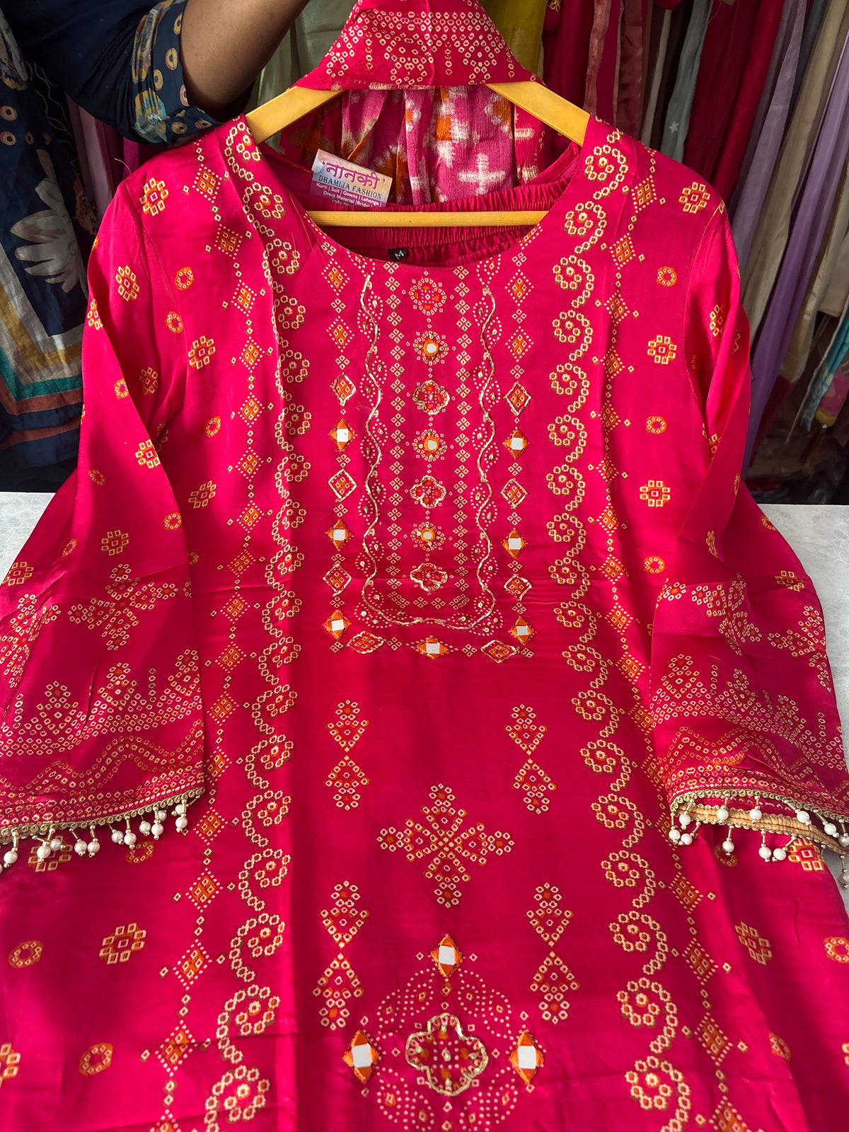 Gajji Silk Party Wear Stitched Suits With Handwork Detailing