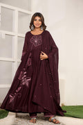 Pure Malmal Anarkali 3pcs suit