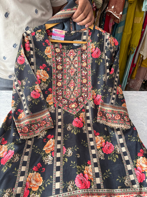 Digital Print Party Wear Plazzo Suits