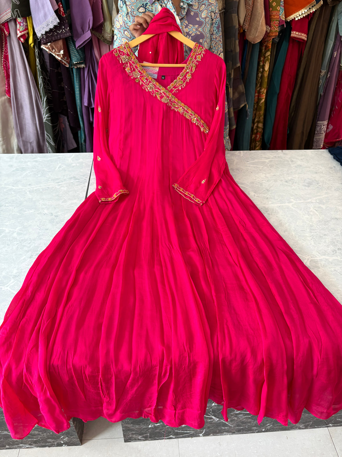 Pure Chinon Designer Anarkali Suits