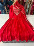 Pure Dola Silk Handwork Anarkali Suits
