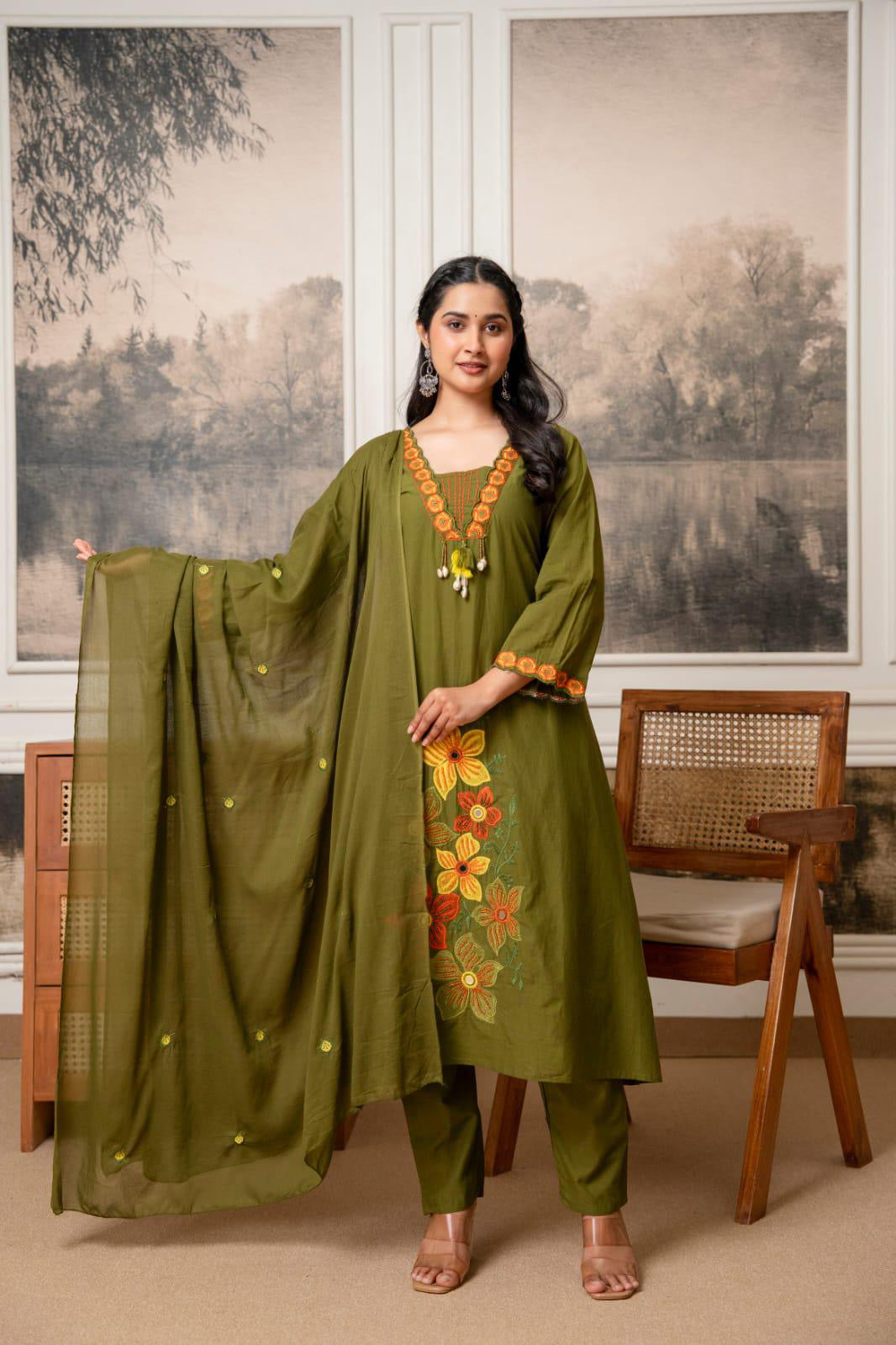 Pure cotton Aline 3pcs suit