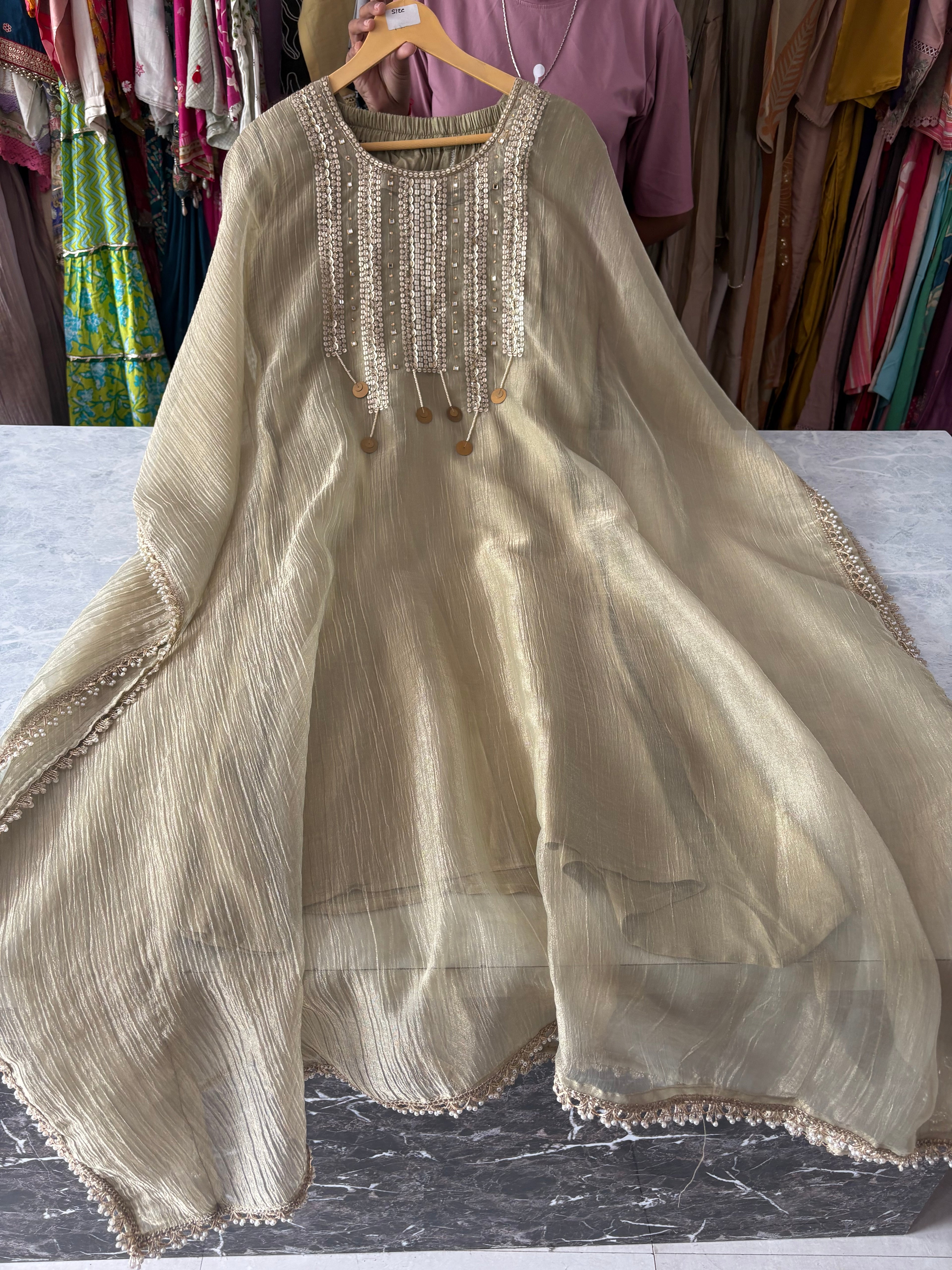 Crush Tissue Kaftan Suits