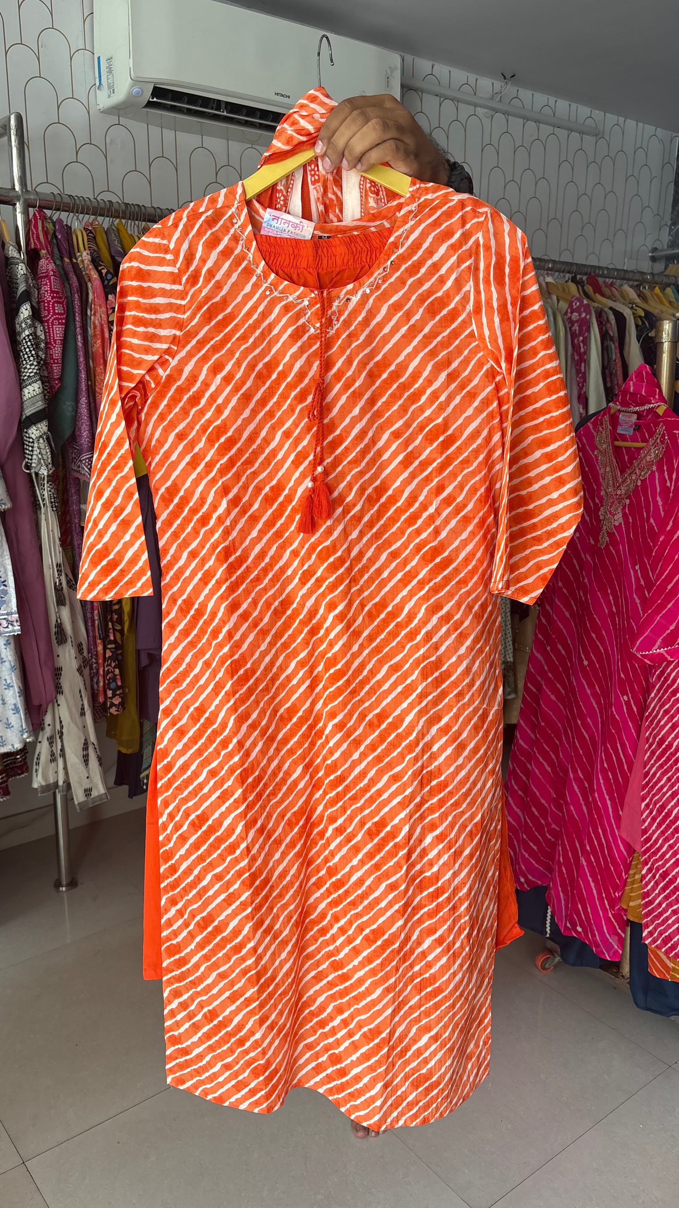 Pure cotton Leheriya 3pcs suit