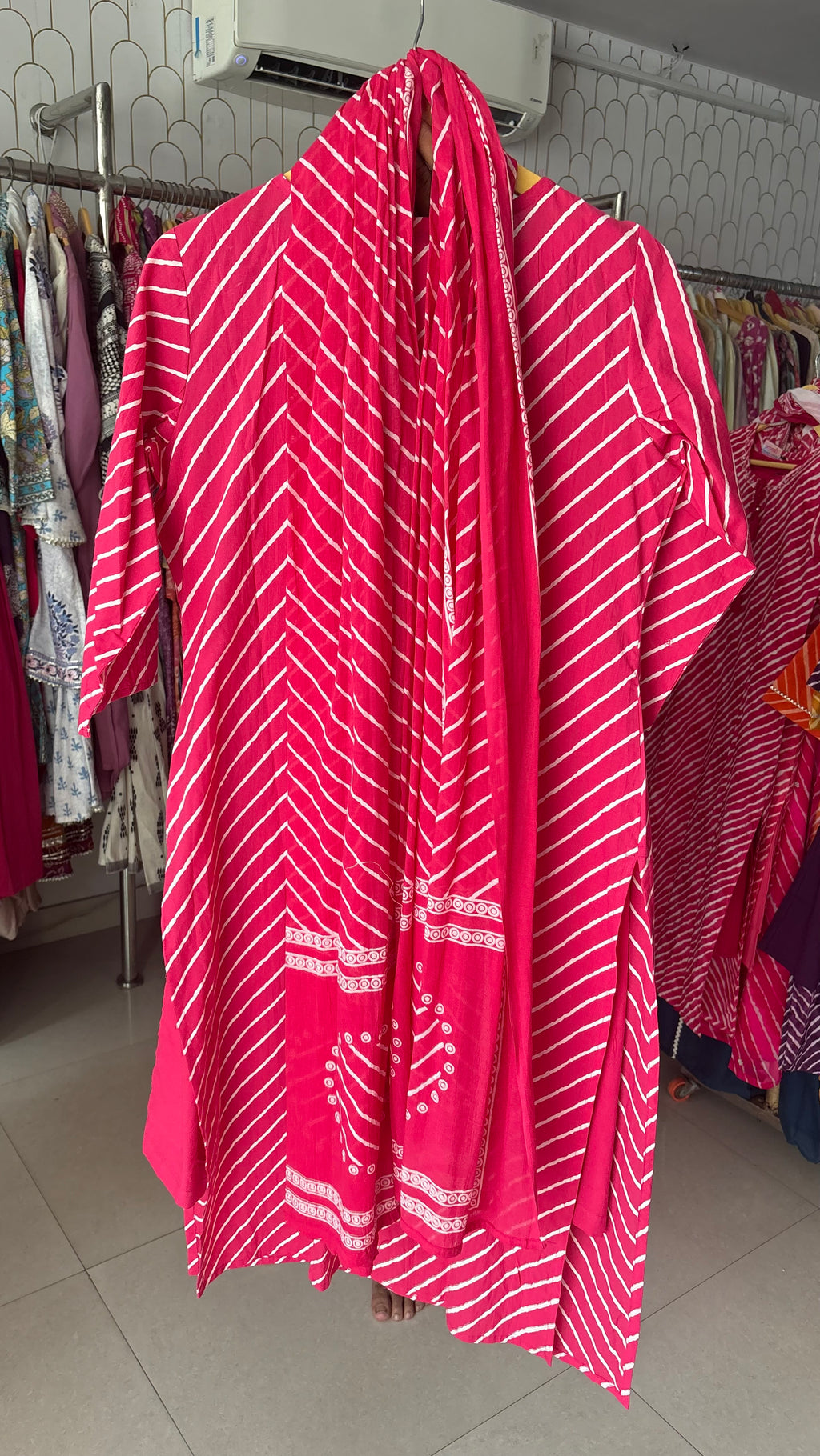 Pure Cotton Leheriya 3pcs suit
