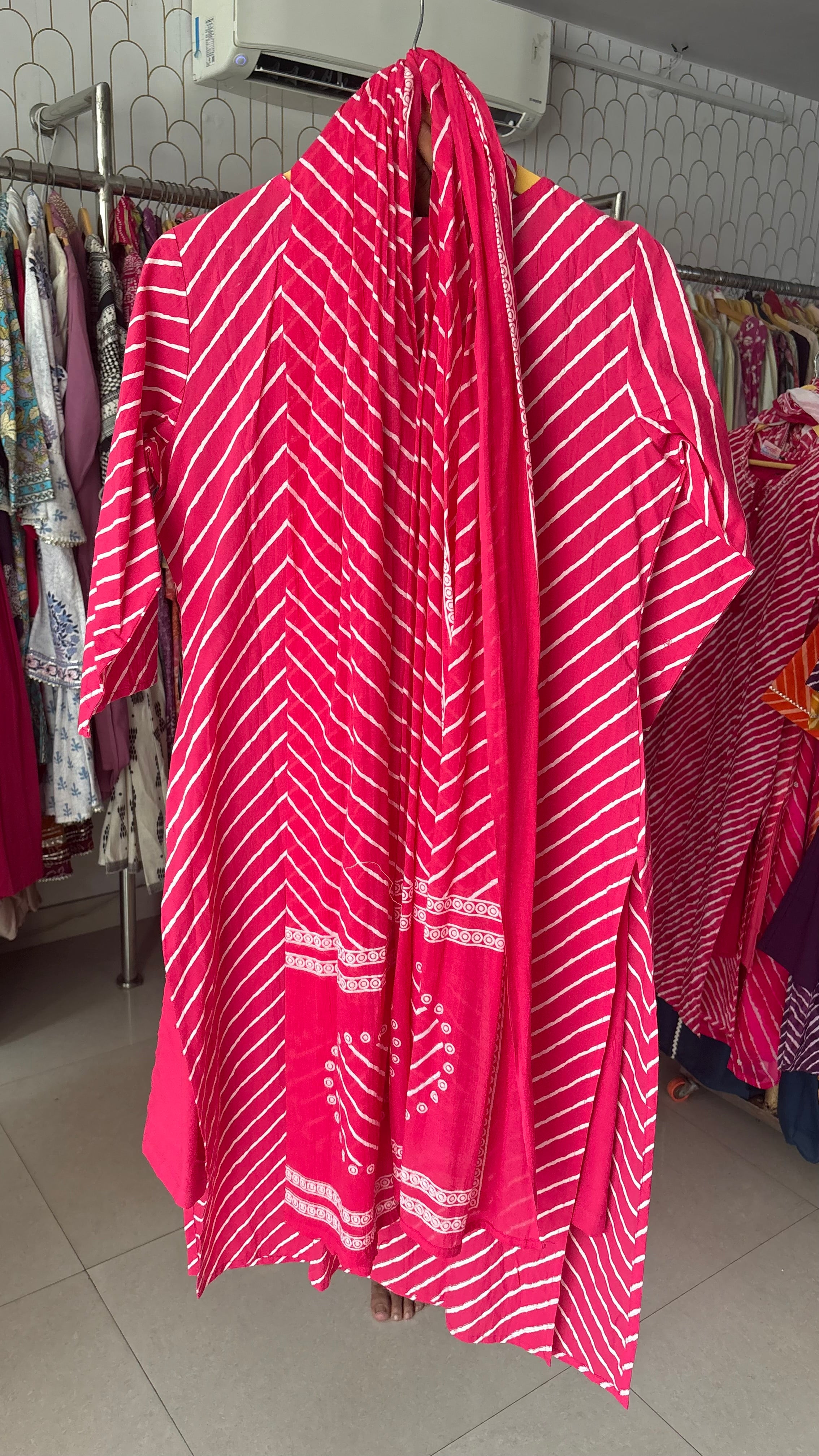 Pure Cotton Leheriya 3pcs suit