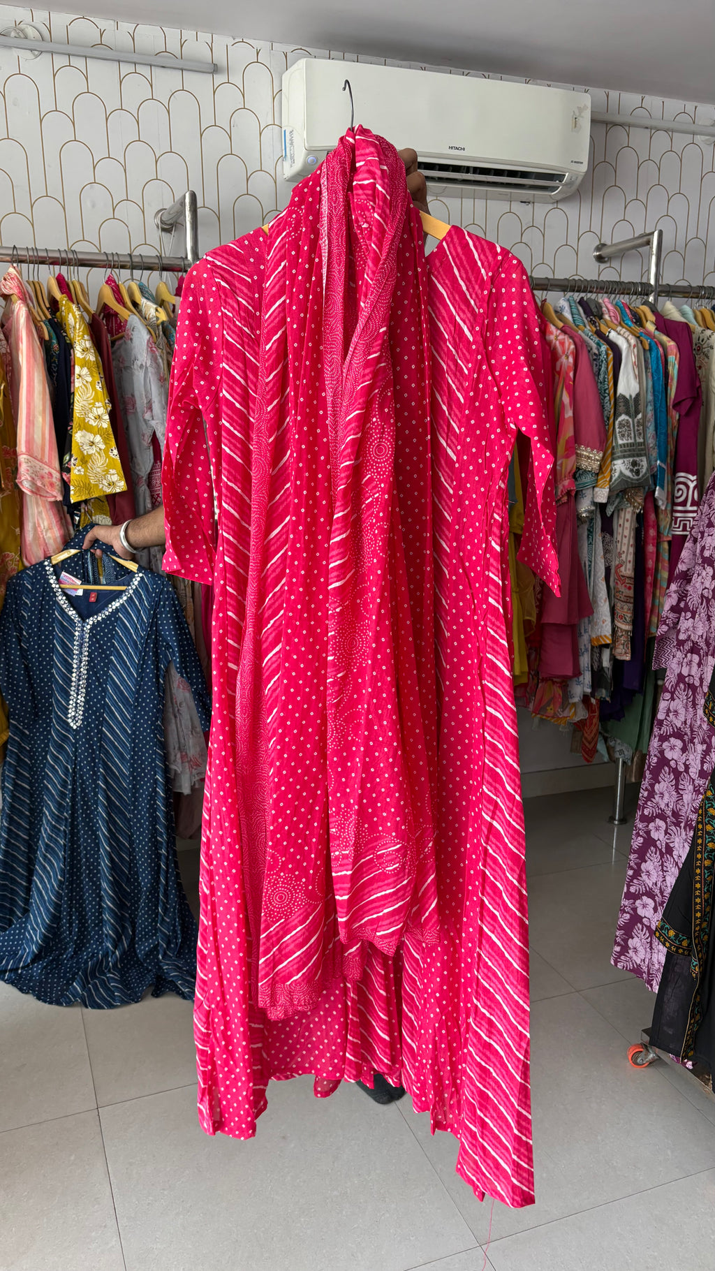 Malmal Leheriya Anarkali Suits