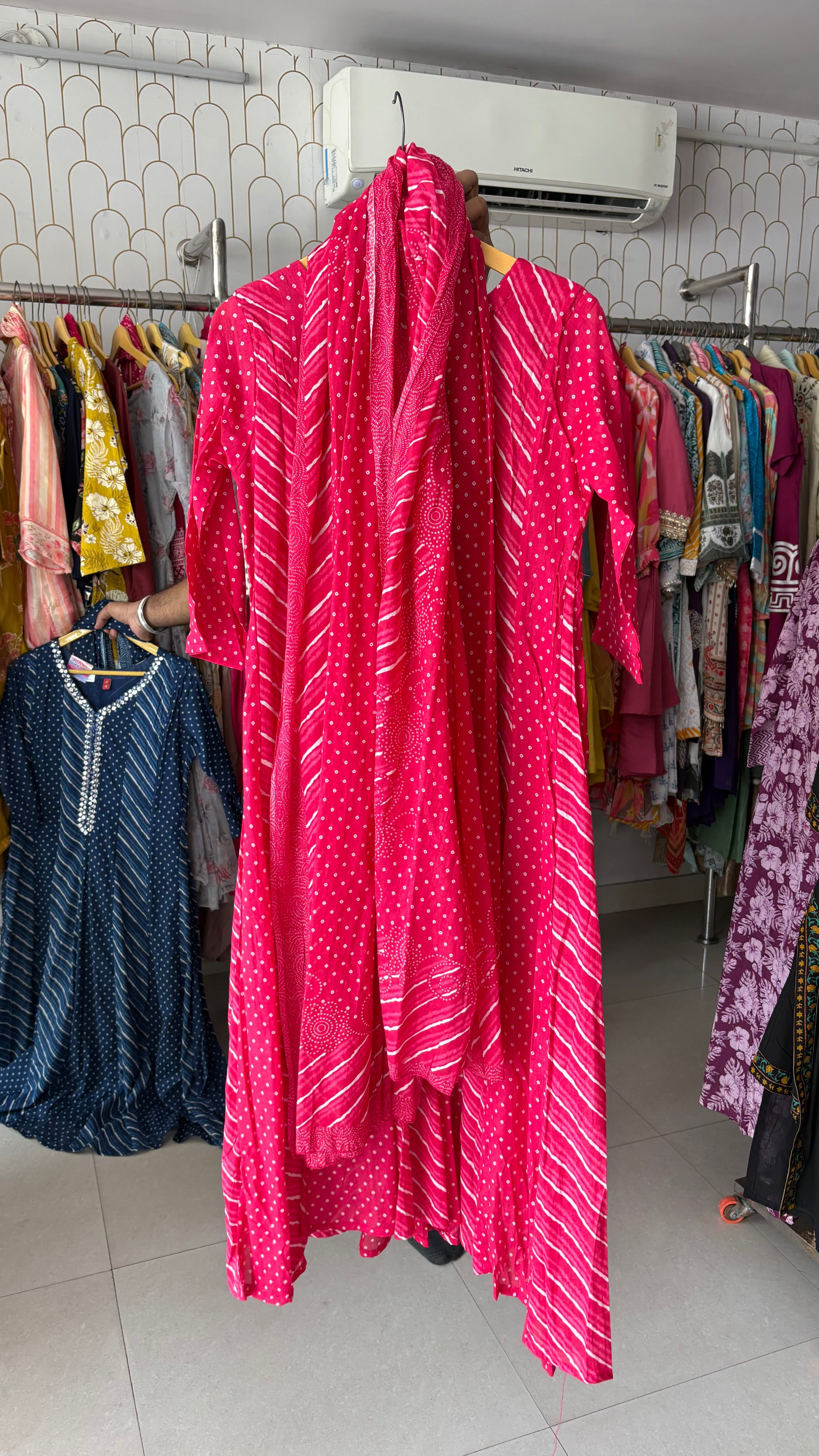 Malmal Leheriya Anarkali Suits