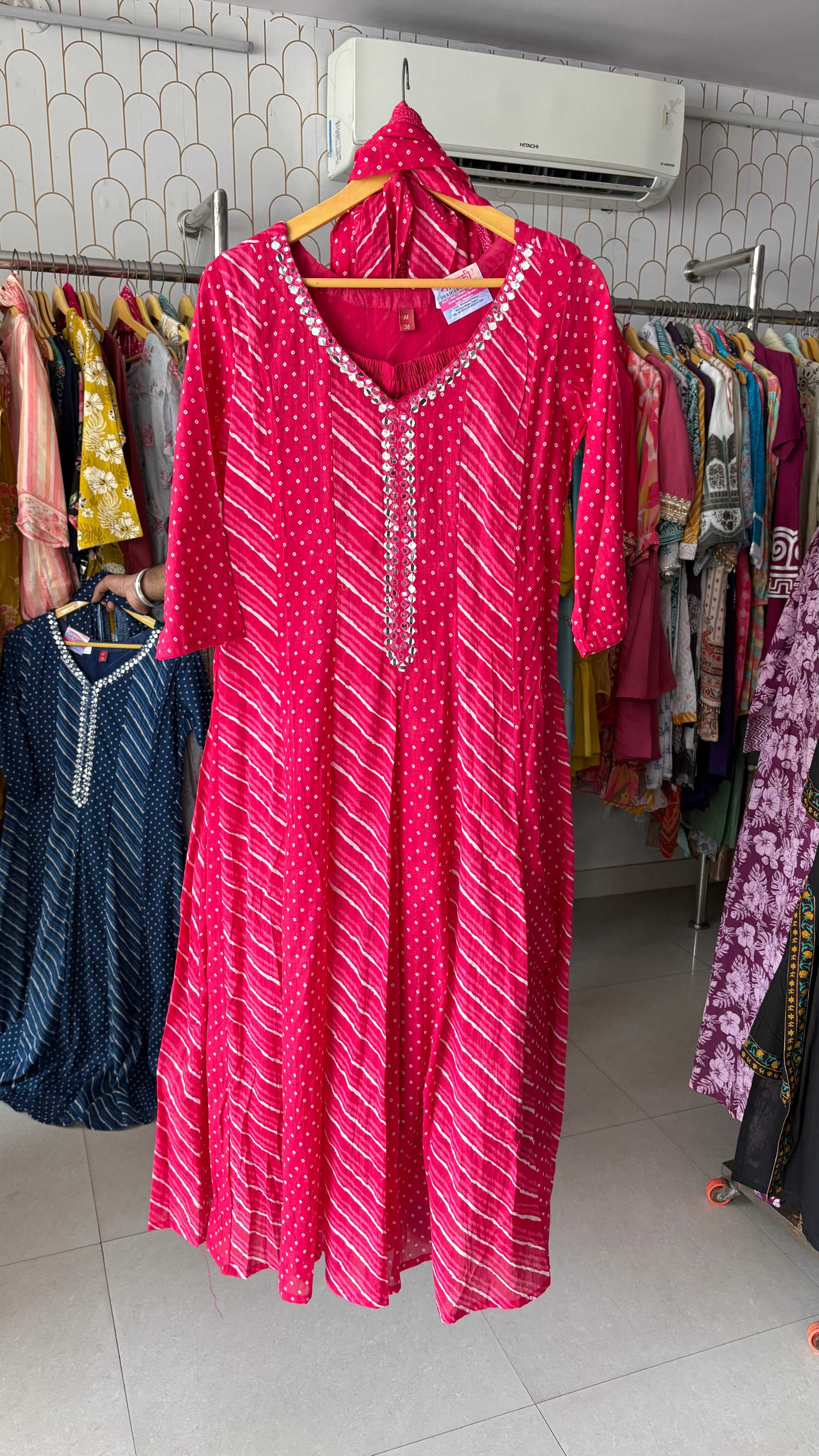 Malmal Leheriya Anarkali Suits