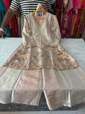 Heavy Handwork Plazzo Suits In Giraffe Fabric