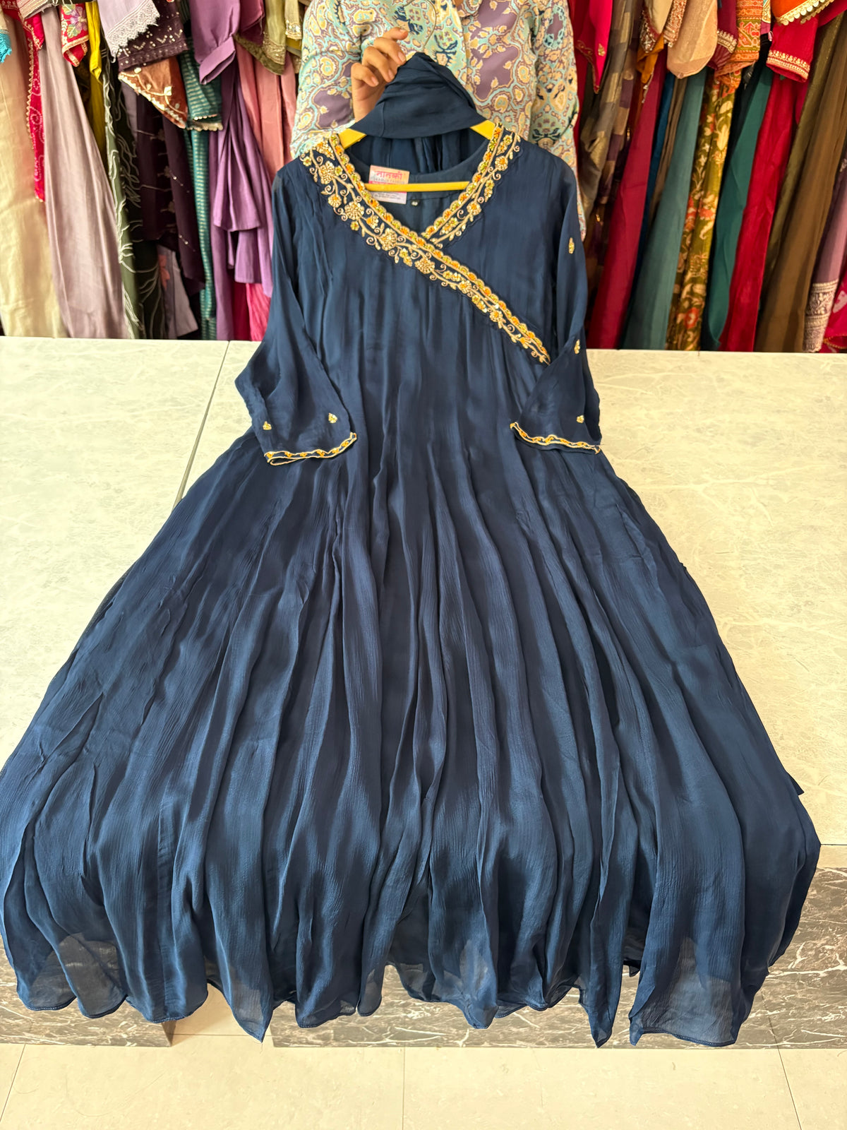 Pure Chinon Handwork Anarkali Suits