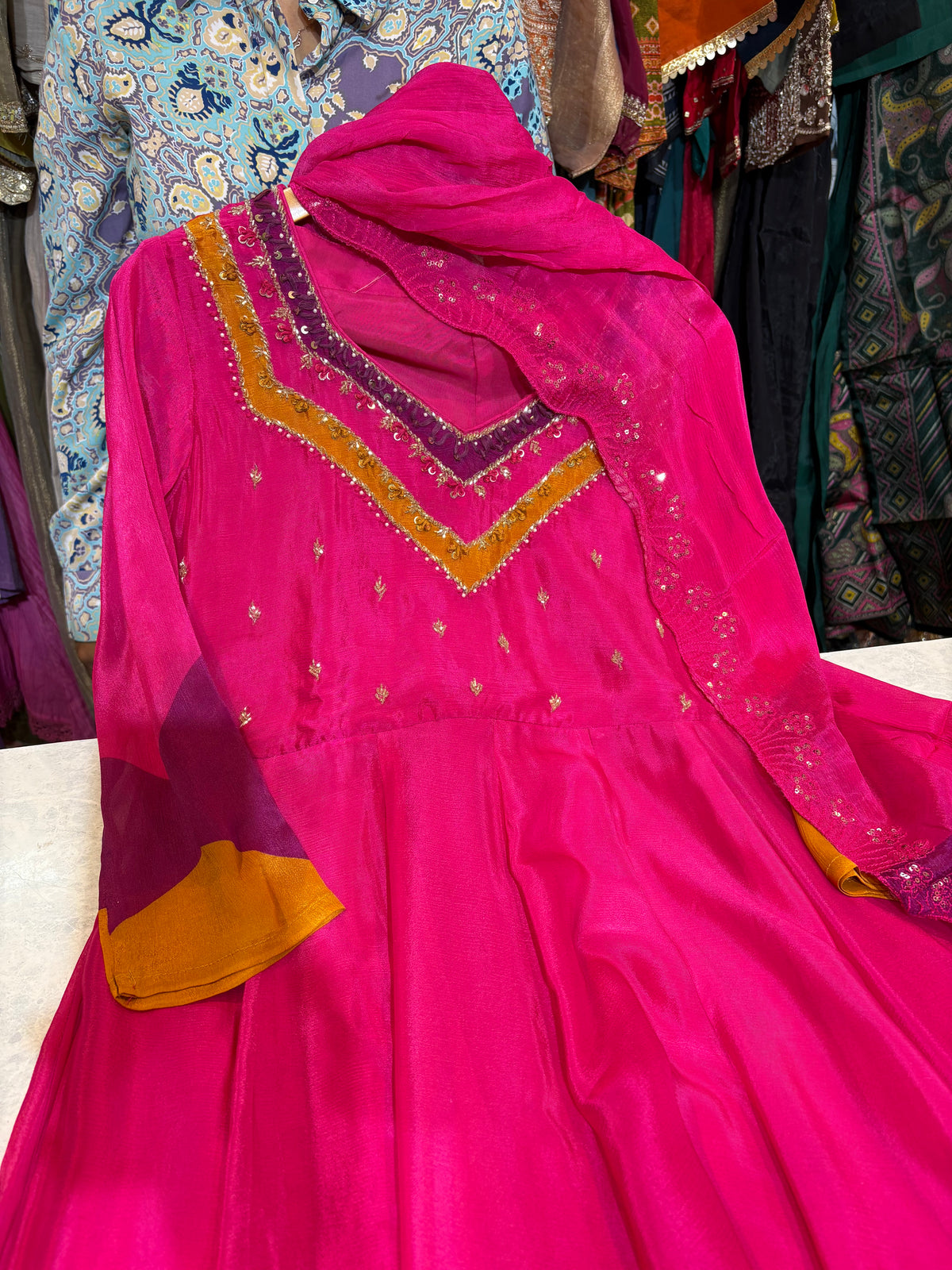 Pure Chinon Designer Anarkali Suits