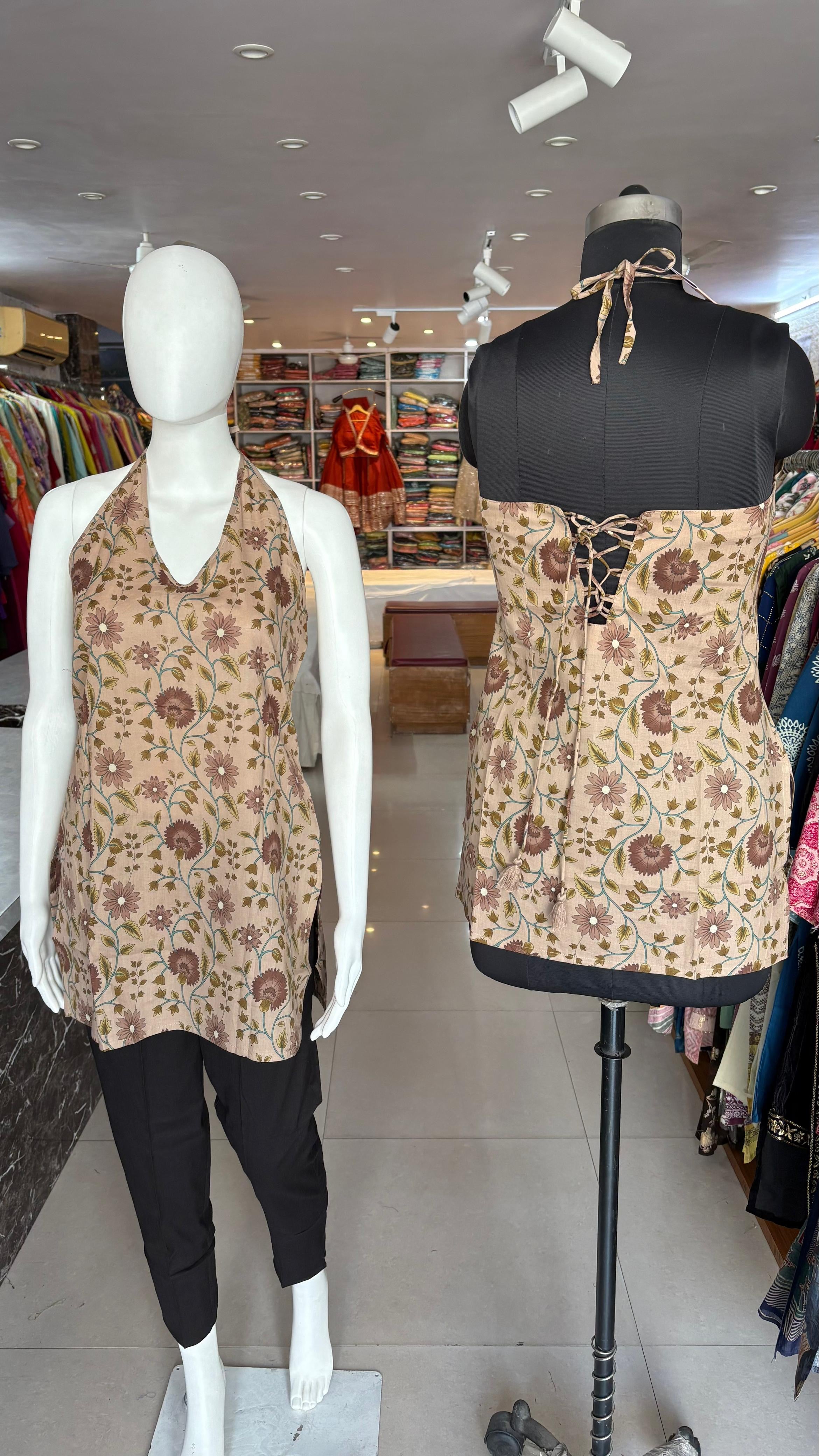 Halter neck Short Cotton Kurti