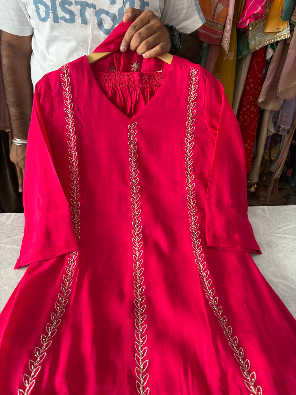 Mal Chanderi Aline Party Wear Suits