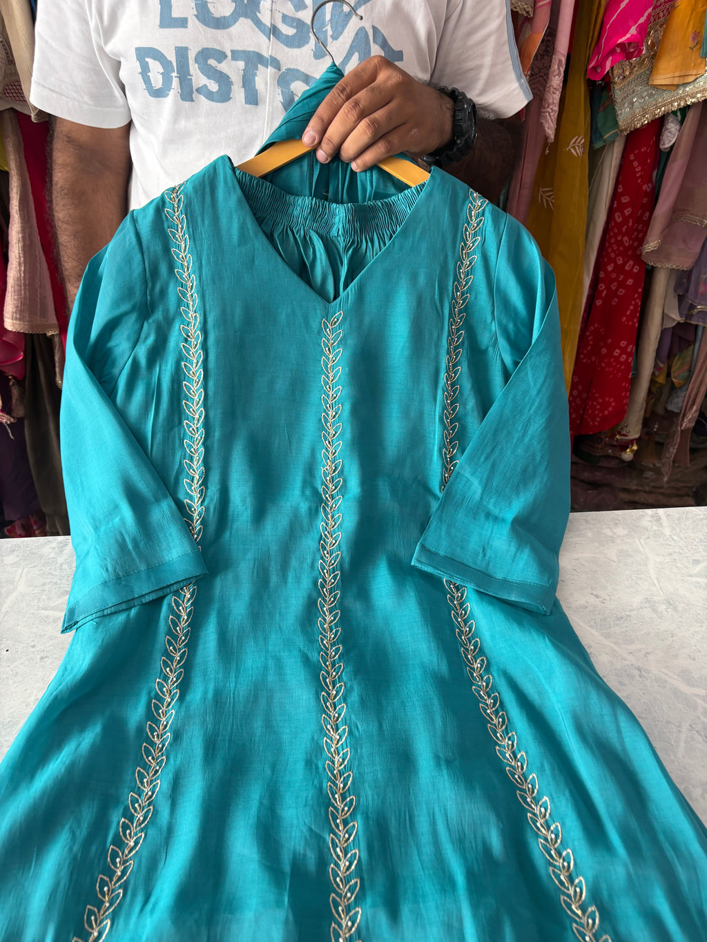 Mal Chanderi Aline Party Wear Suits