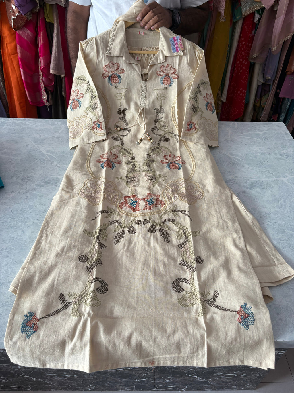 Pure Cotton Stitched Embroidery Suits With Plazzo